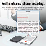 A5 AI Voice Recorder bluetooth Real-Time Transcription 60 Languages Translation ChatGPT 4 AI Summarization App Control Voice to Text 25H Battery Life Portable Magnetic Voice Recorder