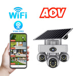 V380 8MP 8X Zoom Solar PTZ Security Camera 1080P Full HD 355° Wide Angle Full-Color Night Vision AI Human Motion Two-Way Audio IP66 Waterproof WIFI/4G Wireless Surveillance Camera for Outdoor