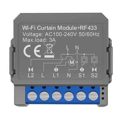 Tuya WiFi RF Smart Curtain Module for Roller Blinds and Curtains Motorized Curtain Switch Voice Control with Alexa Google Home