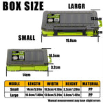 LinkMejor 12/14 Compartments Double Sided Fishing Tackle Box Y-slot Fishing Gear Organizer Fishing Tool Storage Case