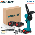 LinkMejor 88VF 6 Inch Cordless Electric Chainsaw 3000W One-hand Handheld Garden Saws Wood Cutter