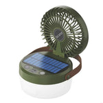 LinkMejor Outdoor Solar Fan Light Portable Rechargeable Hanging Lamp USB Rechargeable Folding Camping Lights Easy to Use