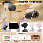 Foldable Magnetic Vacuum Phone Holder 360° Electric Suction Car Mount Double-Sided Swivel Stand for Car Mirror Gym Kitchen