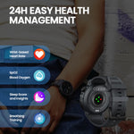 [2024 World Premiere]LinkMejor Ares 3 Plus 1.43 inch AMOLED Stainless Steel Navigation Crown IP68 Waterproof Realtek8773 Voice Calling 100+ Sport Modes 24H Health Monitor SpO2 Smart Watch