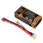 LinkMejor 7.4V 5000mAh 120C 2S Lipo Battery T Deans Plug Hard Case for RC Car