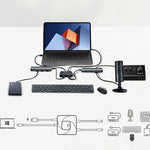 C-HD019 8K 60Hz USB-C Bi-Direction Switch 1x2/2x1 Data Video Switcher USB 3.0 Gen2 PD 100W Splitter for Computer Monitor Multiple Source KVM