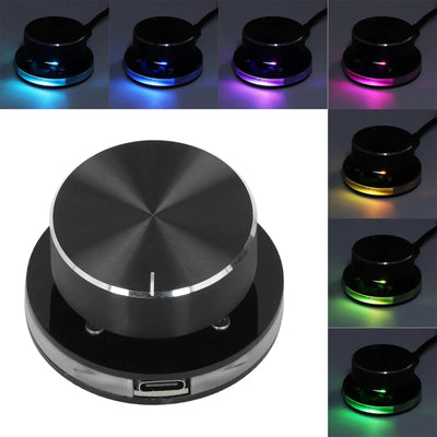 LinkMejor Volume Control Knob for Android System PC Multimedia Type-C External Media Adjustment Controller with RGB Light