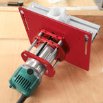 Woodworking Flip Plate Router Lift Set with Metric Inch Stroke Scale Aluminum Alloy Router Table Inset Plate with Miter Gauge and Fence for Trimming Slotting
