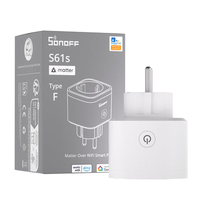 LinkMejor S61STPF 16A 3840W Matter Type F Smart WiFi Plug with Energy Monitoring Timing Function Voice Control with Apple Home Google Home Alexa