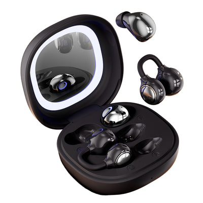 M165 Dual Earphone Design Headset Wireless bluetooth 6.0 Earphone 360° Panoramic Surround Sound DT Directional Sound Makeup Mirror Touch Control In-ear&Earhooks Dual Pairs Headphones