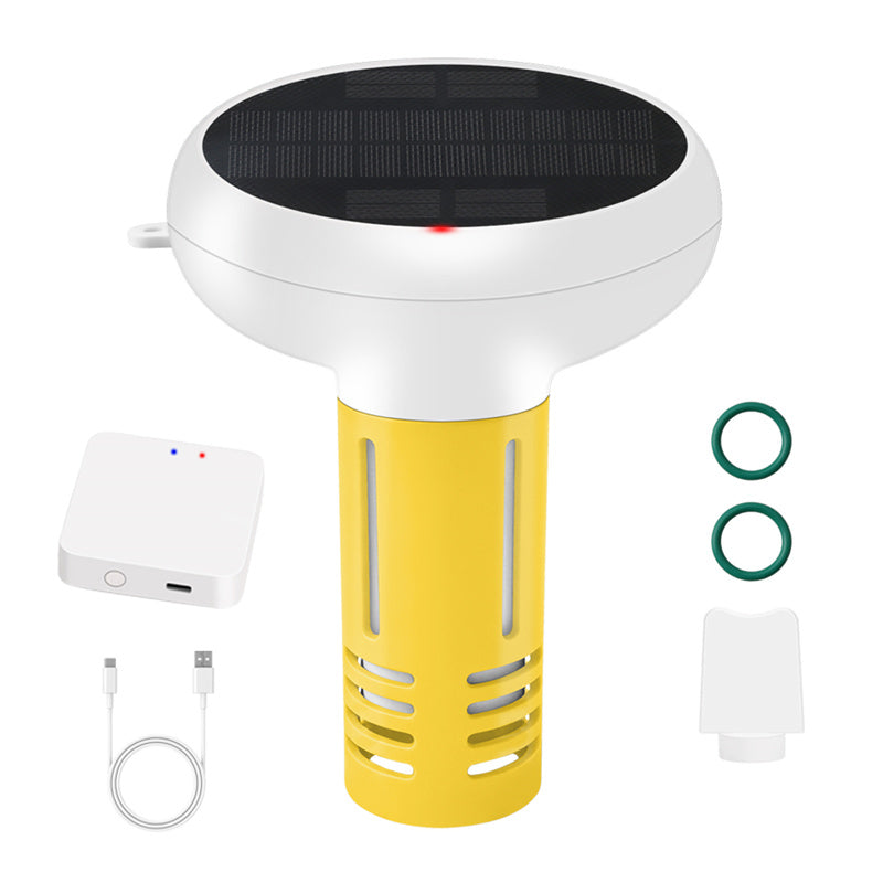 Upgrade Solar Powered Tuya ZigBe WiFi Pool Water Quality Tester 7-in-1 Floating Detector PH ORP TDS Salinity Temperature CL for Pool Fish Tank Aquarium Spa