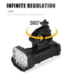 3 in 1 Multifunctional Bike Headlights 12 LED Beads 500Lm Brightness 140dB Bell Alarm 1800mAh Battery Display Power Bank IPX65 Waterproof USB-C Rechargeable 360-degree Adjustment Bicycle Front Light for Night Cycling