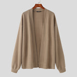 LinkMejor Mens Knitted Striped Long Sleeve Cardigan Casual Solid Color Spring Fall Winter Men's Coat