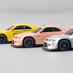 LinkMejor R02 1/64 2.4G RWD Drift RC Car Mini Race LED Light Radio Control High-Speed Motor On-Road Racing Vehicle Model Boys Gifts 60 Minutes Playing Time Toys