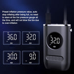 150PSI Wireless Bike Air Pump 70W Power Output 4000mAh Battery Digital Display LED Flashlight Auto-Off Smart Portable Fast Inflation Tire Pump for Bicycle Car Basketball