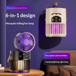 Tevorex 2in1 Wall mounted Fan Mosquito Killing Lamp UV Bug Zapper 5 Speeds Dual Light Modes USB Rechargeable LED Display