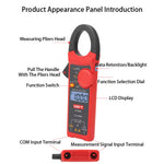 LinkMejor UT206C AC Clamp Meter 1000A 600V True RMS 6000 Counts Auto Range VFD Low-Pass Filter Diode Continuity Capacitance Tester