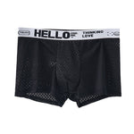 4pcs Men's Boxers Ice Silk Mesh Boxers Shorts Comfortable U Convex Pouch Underwear Loose Breathable Boxers Underpants Male Panties