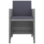 11 Piece Outdoor Dining Set with Cushions Poly Rattan Gray