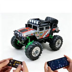LinkMejor HG4-457 RTR 1/64 2.4G RWD Mini H1 Alloy RC Car Off-Road Truck LED Light Three Speed Support App Remote Control Vehicles Models Pocket Toys Desktop Collection Gift For Boys
