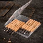 LinkMejor 12pcs Wood Carving Chisels Set Handmade Carving Knife Tool for Woodworking DIY Engraving