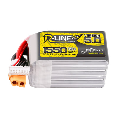LinkMejor R-LINE V5.0 22.2V 1550mAh 150C 6S1P LiPo Battery XT60 Plug for RC Drone