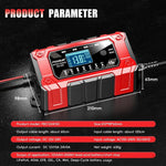 LinkMejor Battery Charger 12V 24V 15A Smart Car Motorcycle Battery Charger For Lead Acid LiFePO4 AGM GEL EFB Wet Deep-Cycle Batteries