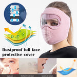 LinkMejor Fall Winter Warm Cycling Full Face Mask Windproof Anti-dust Breathable Skiing Masks Shield Face Cover With HD Anti-fog Goggles for Men Women