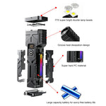 Multi-functional Digital Display Bicycle Headlight Waterproof Super Bright Flashlight for Outdoor Night Riding Hiking Camping