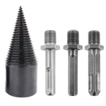 2PC Wood Splitter Firewood Drill-Bit Kindling Log Splitter Heavy Duty Electric Splitting Drills 42mm Screw Cracker Removable Cone Driver Hex Shank Square Round Handle