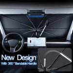 Car Sunshade Umbrella Front Windshield Retractable Sun Protection Heat Insulation Car Umbrella Side Baffle Sunshade 360° Rotating With Bendable Arm Handle