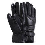 LinkMejor USB Electric Heated Thermostatic Gloves Waterproof PU Touchscreen Heated Gloves Winter Motorcycle Riding Hand Warm Gloves