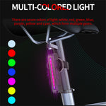 LinkMejor 10-50LM 1PCS RGB LED Bicycle Smart Sensor Brake Taillight Type-C Charging Waterproof Warning Bike Rear Light for Night Cycling Safety