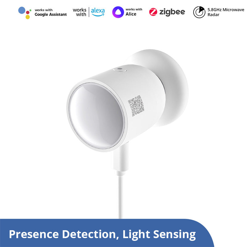 LinkMejor SNZB-06P Smart Home Zigbee3.0 Human Presence Sensor Microwave Radar Detection Smart Body PIR Detector Work with IFTTT Alexa Google Home