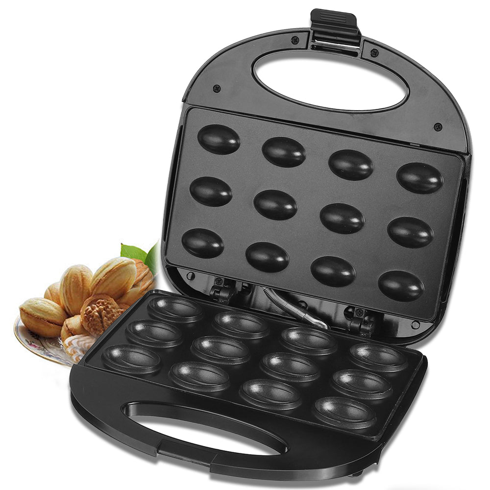 LinkMejor 805 750W Mini Electric Walnut Cake Maker Automatic Nut Waffle Bread Machine Sandwich Iron Toaster Baking Breakfast Pan Oven