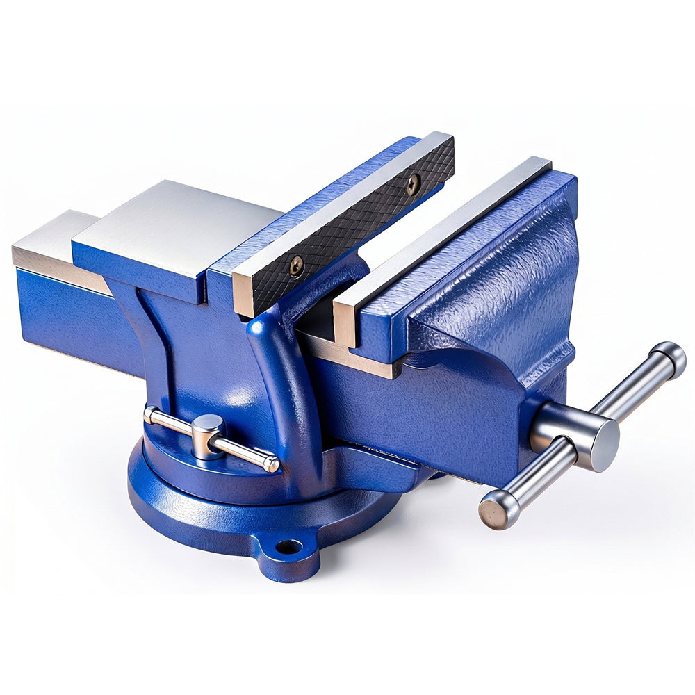 6 Inch Heavy Duty Bench Vise With Anvil And Swivel Base 160mm Jaw Opening Industrial Workholding Clamp For Woodworking And Metalworking
