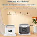 Tevorex Ultrasonic Retainer Cleaner Machine High Frequency Vibration 3 Speed Timing Ultrasonic Cleaning Device with 240ML Stainless Steel Tank for Dental Glasses Watches Jewelry