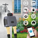 SGW02MZ Tuya Zigbe Smart Irrigation Timer Dual Zone Sprinkler Drip Irrigation Device IPX5 Waterproof Voice Control with Alexa Google Home for Garden Lawn