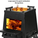 Xmund Portable Outdoor Camping Wood Stove Mini Folding Firewood Stove Detachable Wood Burner For Camping Picnic Backyard BBQ Supplies