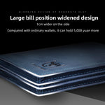 LinkMejor Men's Genuine Leather RFID Wallet Handmade Cowhide Thin Design Large Capacity Short Coin Purse Clip Business Casual Card Bag Gift