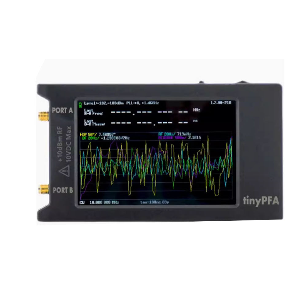 TinyPFA Phase Frequency Analyzer with 4-Inch Touch Screen 1MHz-290MHz Frequency Range High-precision Measurement Long-Term Recording USB Powered and TimeLab Compatible for Enhanced Data Processing