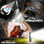 LinkMejor Rechargeable Flashlights Super Bright Small Pocket Magnetic Flashlight, 8 Modes LED Tactical Flash Light, Dual Button Powerful Flashlight for Camping