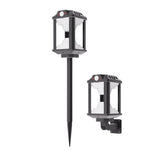 Elfeland HW 888 Solar Motion Sensor Light USB Rechargeable 2 in 1 Wall Mounted Ground Stake Light IP65 Waterproof for Garden Patio Pathway