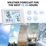 LinkMejor Weather Station Digital Thermometer Hygrometer Clock Small Weather Station Electronic Thermometer And Hygrometer With Temperature Humidity Time And Week Function