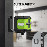 Mini 360-Degree Green Cross Line Laser Level with 2400mAh Lithium Battery including USB L-Bracket and Carry Pouch perfect for DIY Drywall Picture Hanging Ceiling Installation