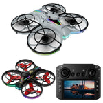 RH830 WiFi FPV with 4.3inch LCD Screen Controller 720P HD Dual Camera Optical Flow Hover Automatic Obstacle Avoidance Dazzling Lights Brushless 2.4G 4CH 6-Axis Remote Control Toys RC Drone Quadcopter RTF