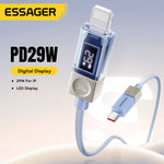 LinkMejor ES-X76 3A 29W USB-C to iP Digital Display Cable PD Fast Charging Data Transmission Copper Core Line 1M/2M Long for iPhone 14 14 Pro 13 12 Pro Max