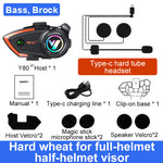 Coralme Y80 2X Motorcycle Intercom Helmet Bluetooth Headset 800 Meters Two-Person Intercom Suitable For Third-Party Helmet Headset