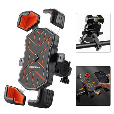 LinkMejor 4.5''-7.2''Bicycle Phone Handlebar Holder 360° Rotation 30° Tilt Auto Locking Shockproof Non-slip Motorcycle Electric Vehicle Bike Bracket