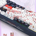 LinkMejor KS99 Tri-Mode Mechanical Keyboard with Multimedia Knob 98 Keys Gasket Structure RGB Backlit Hot Swappable 6000mAh Battery Wireless bluetooth Custom Gaming Keyboard